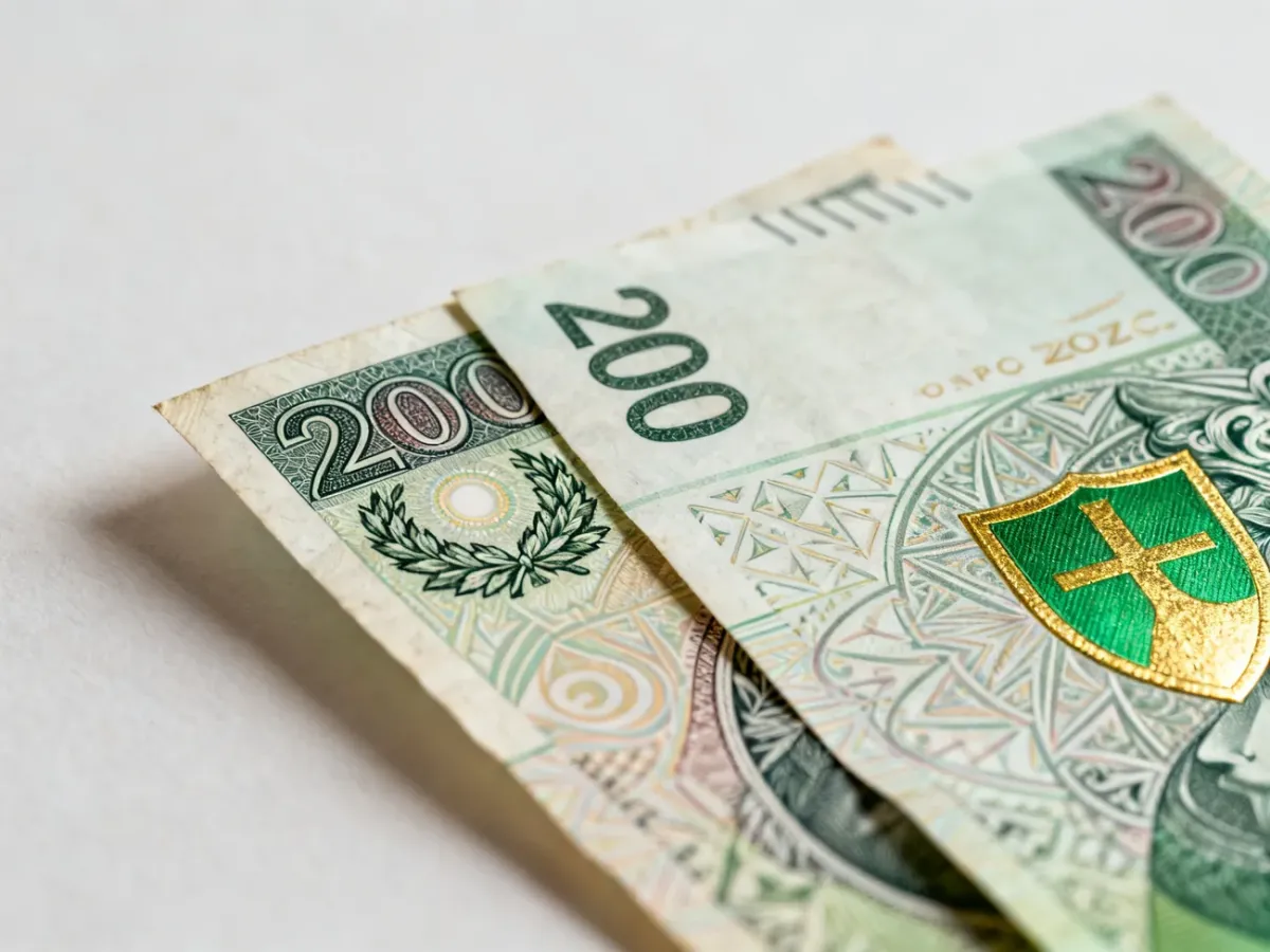 Dwie wersje polskiego banknotu 200 zł z różnymi elementami optycznymi