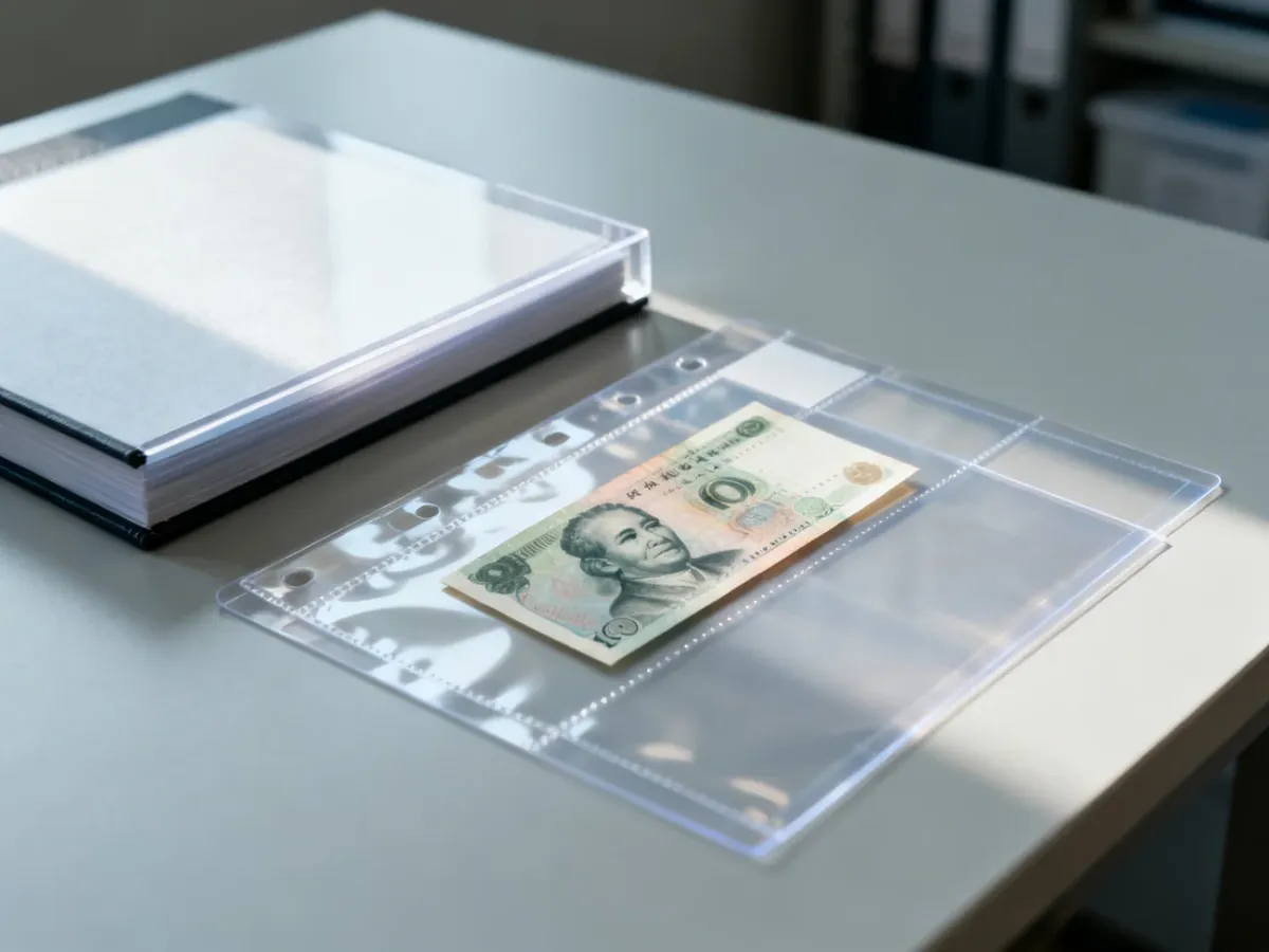 Materiały archiwalne i album chroniący banknoty przed uszkodzeniem