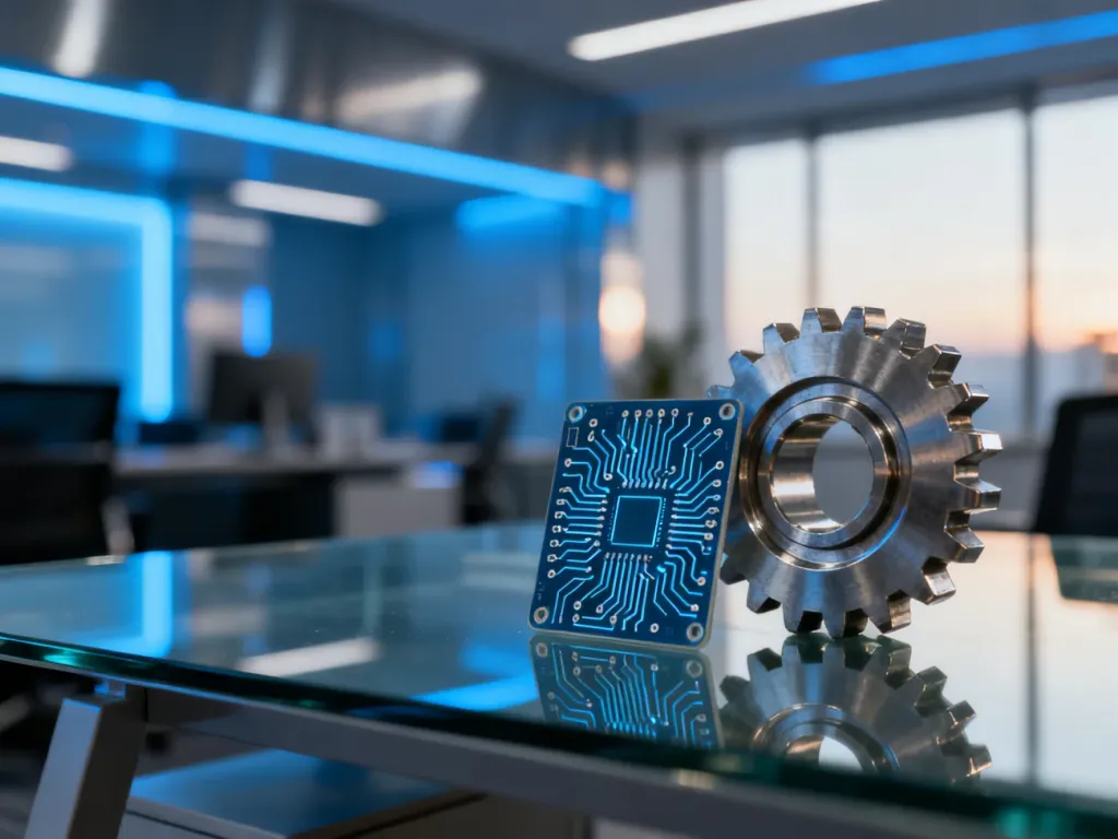 Nowoczesne biuro z elementami technologicznymi, symbolizujące innowacyjność i profesjonalizm firmy Bekkin.